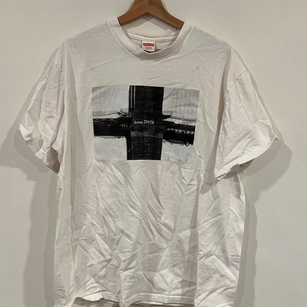 Supreme White T-Shirt Smith Sane